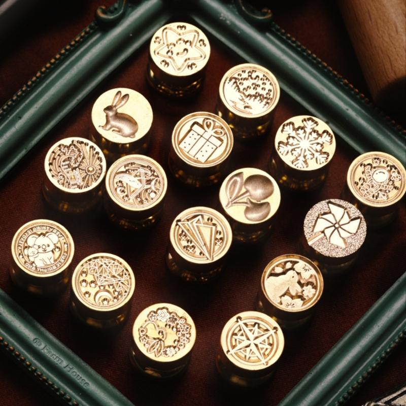 6Pcs Christmas Themed Stamp Head for Wedding Invitations Christmas Card Envelope Decoration Embossed Sealing Stamp