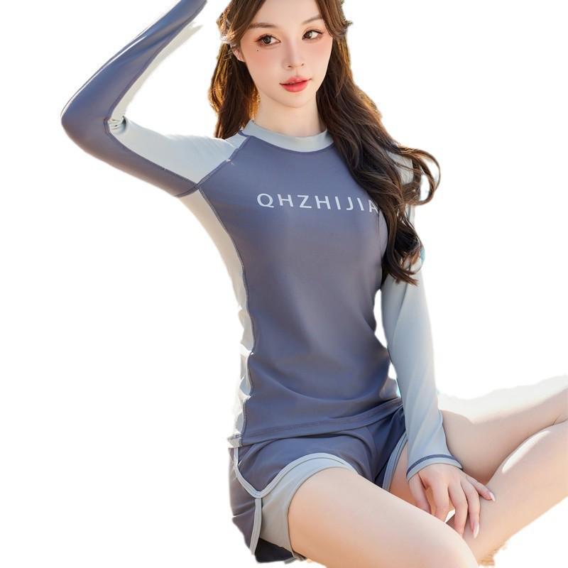 Korean Style Women's Two-Piece Snorkeling Suit: Slimming, Long-Sleeve, Quick-Dry, Sun-Protective Wetsuit for 2025