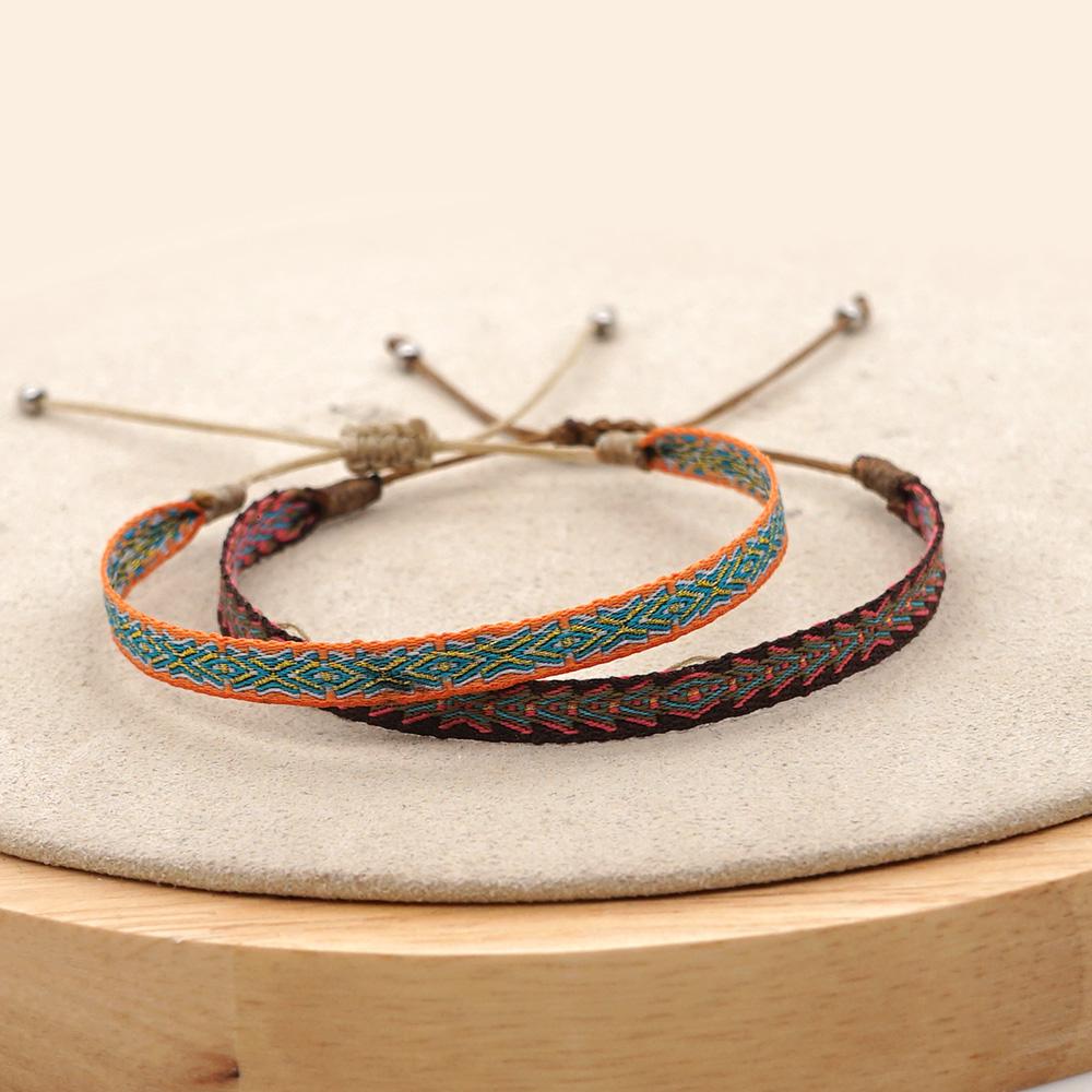 Easter New Boho Handmade Braided Bracelets For Women Pattern Friendship Rope Bracelet Vintage Colombia Weave Jewelry Textile