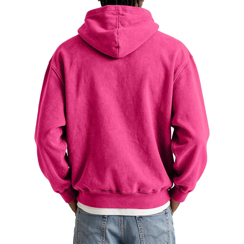 Men's Vintage Cotton Hoodie with Pockets - Casual Comfortable Pullover Sweatshirt for Everyday Wear