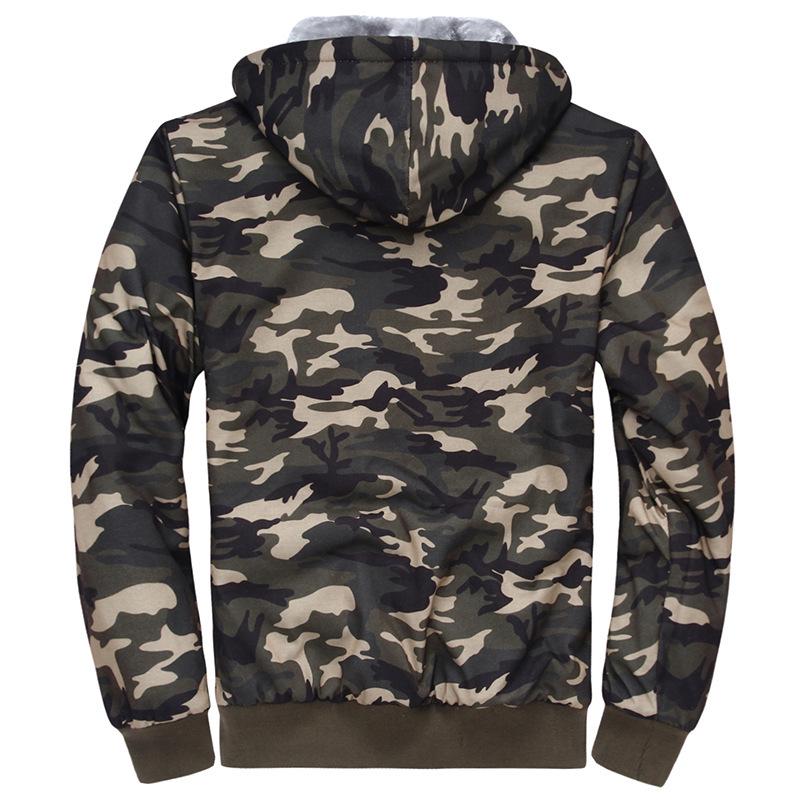 Autumn/Winter Men's Plus Velvet Camouflage Hoodie - Trendy British Style Slim Fit, Plus Size Jacket