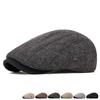 Short-Brimmed Painter's Hat Men's Autumn Winter Warm Newsboy Hat British Vintage Beret Velvet Duck Tongue Forward Hat