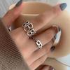 European American S925 Retro 'B' Letter Index Finger Ring - Women's Cold Style Tail Ring