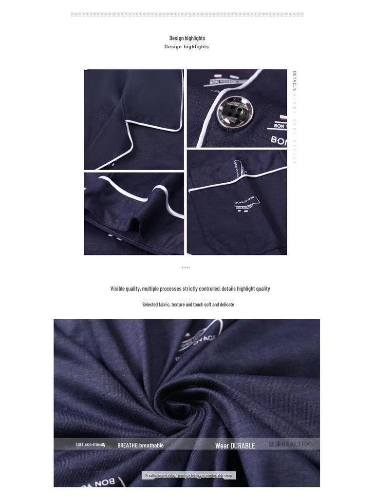 Men's Cotton Long Sleeve Pajamas - Spring To Winter, Plus Size, Stylish Youth Homewear