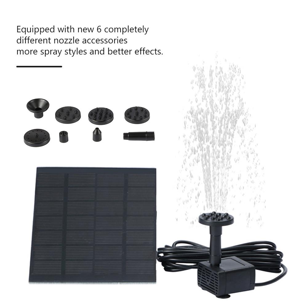 Solar Floating Fountain Water Pump with Color LED Lights for Bird Bath 3W 1600mAh Battery for Garden/Pond/ Pool/Fish Tank Decor