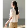 TERRE BLEUE Women's Lace Short-Sleeve Casual Shirt