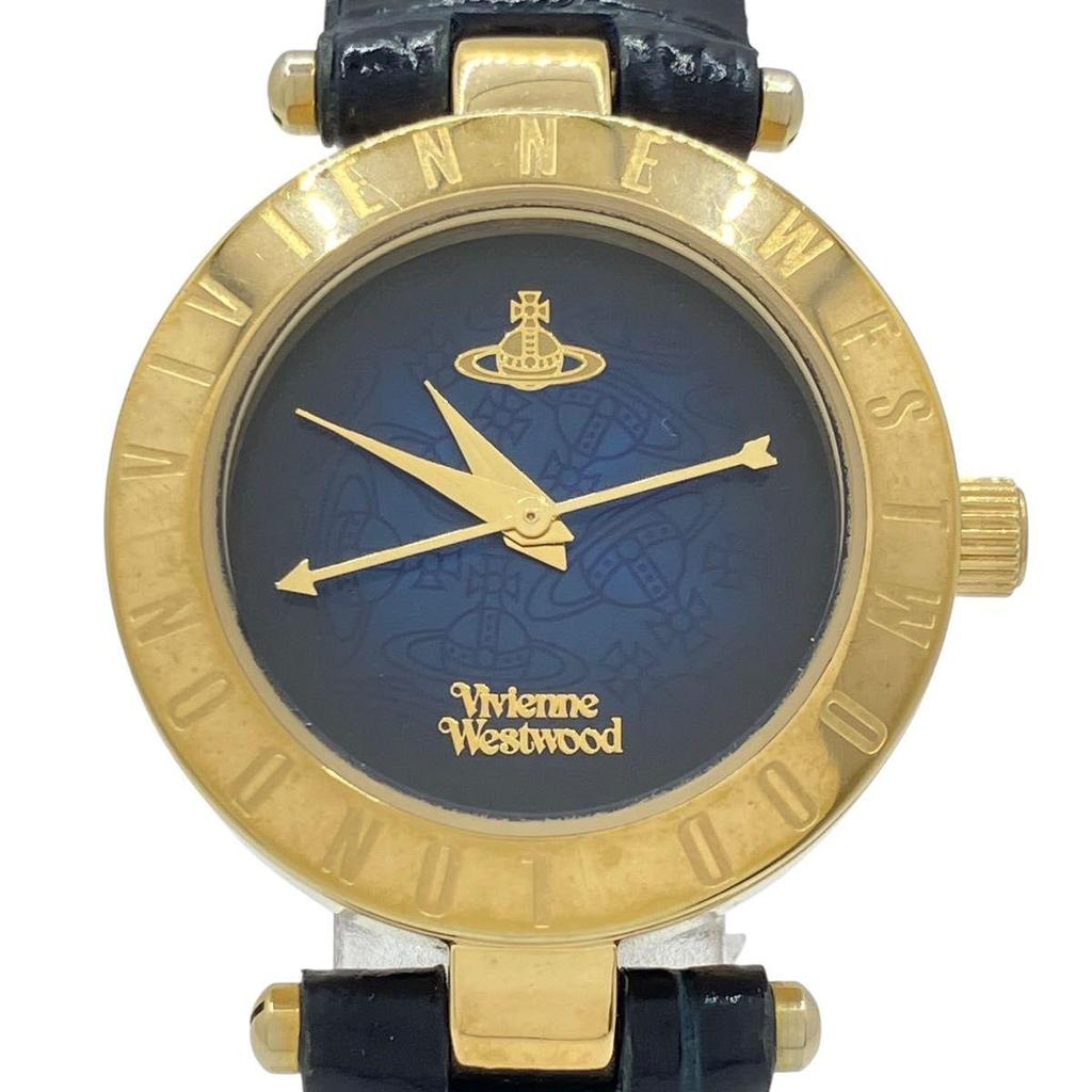 Used Working Item Vivienne Westwood Watch Quartz Orb Gold Unisex with Box