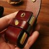 Vintage Leather Case For Zorro Zippo Lighter Belt Buckle Design Dark Red Coffee Color