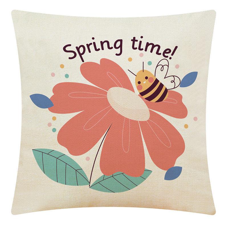 Pillow Nordic Linen Pillow Cover Spring Living Room Sofa Cushion Lumbar Cushion
