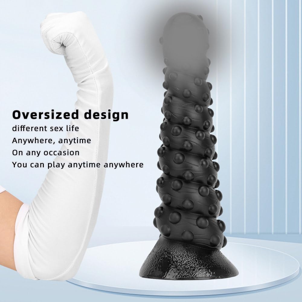 Tsukitoy Anal Anal Plug with Suction Extra Thick Dildo with Diameter 5cm or Anal Beads for Men and Made of Anal SM Unisex Anal Dildo, Cup, Bumps,