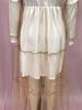 2025 Summer European & American Women's V-Neck Mesh Puff Sleeve See-through Maxi Dress