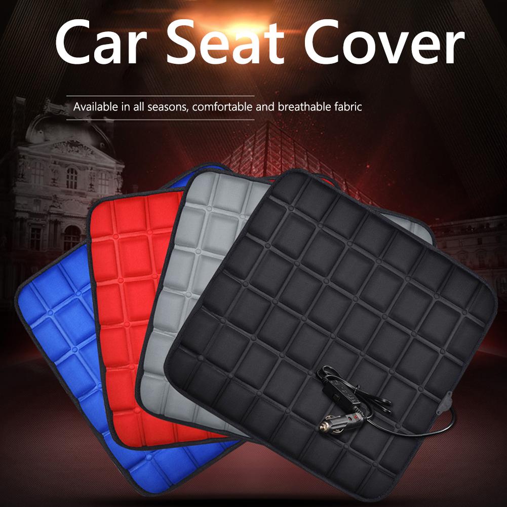 Non Slip Universal Auto Front Rear Seat Pad Heated Car Seat Cover Chair Cushion Electric Heating Protector Pad