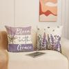 New Spring Purple Lavender Pillow Case Series Linen Print Living Room Sofa Decorative Cushion Pillow