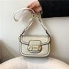 New high-end ribbon contrasting color saddle bag versatile single shoulder diagonal span trendy women's bag