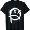 Sad Face Black Graffiti Spray Pattern T-Shirt