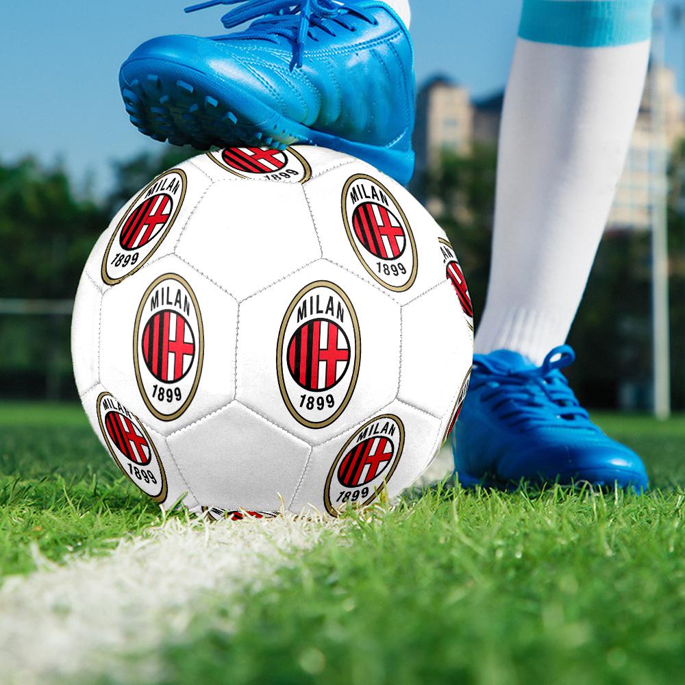 AC Milan Soccer Ball, colorful, suitable for all ages, machine-stitched, PVC material, competition grade, durable and high bounce