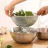 Stainless Steel Drain Basin 2-piece Set with Scale Storage Basin Strainer Rice Washing Basket Kitchen Fruit Draining Rinsing Set
