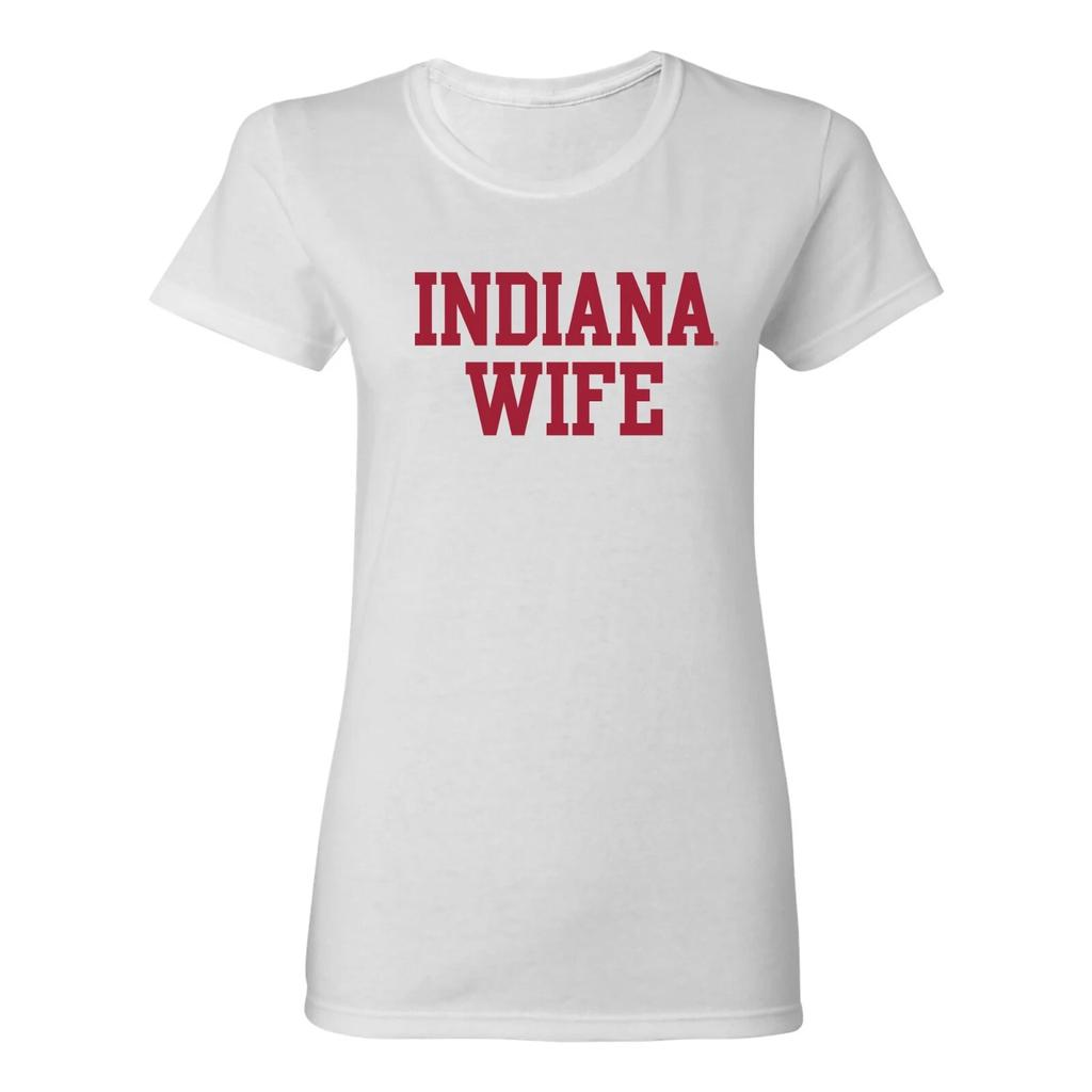 Indiana Basic Block Wife Damen T-Shirt - Weiß