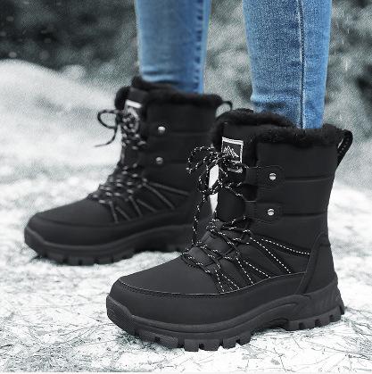 Wear-resistant Sports Outdoor High-top Women's Shoes Women's Winter High-top Snow Boots Plush Warm Cotton Shoes