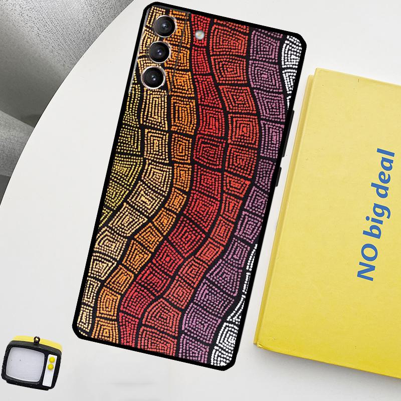 

Aboriginal Art Print Phone Case For Samsung Galaxy S25 S26 Ultra S20 S21 S22 S23 Plus S10 S25 FE S24 Ultra Cover Galaxy S26Ultra