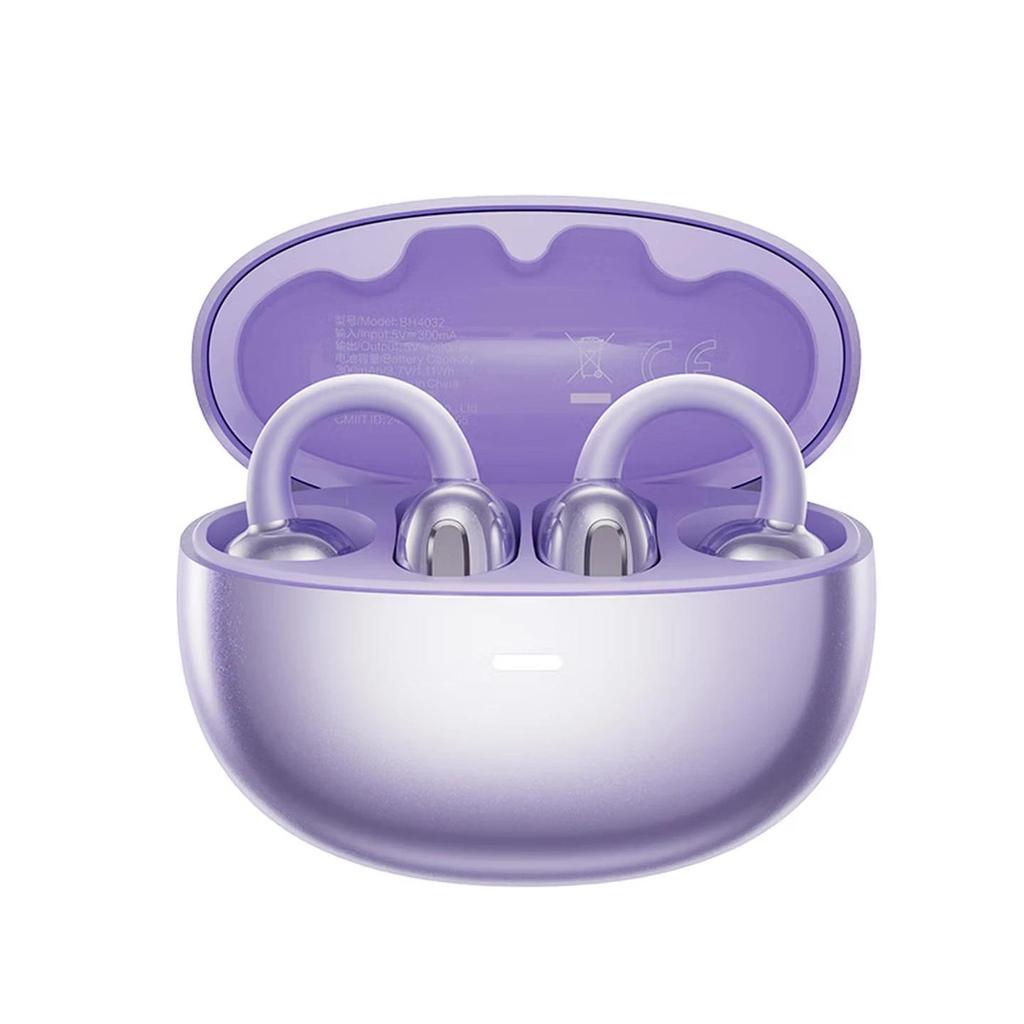 nubia Bluetooth Earphones Clip-On, Bone Conduction Concept, Open-Style, Non-In Sports Running, Ultra-Long Battery Life Compatible, Purple