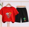 Children's Set - Disney Print Summer Boys' and Girls' Sports T-Shirts, Casual Short-Sleeved Shorts Set, 2-piece, for Ages 2-13