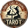 Metal Tarot Witch Cat Sign 1 Piece Vintage Iron Art Round Home Office Wall Decor 20cm