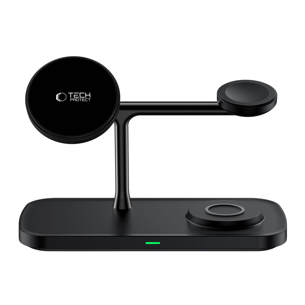 Tech-Protect Qi15W-A45 3In1 Magnetic Magsafe Wireless Charger Black