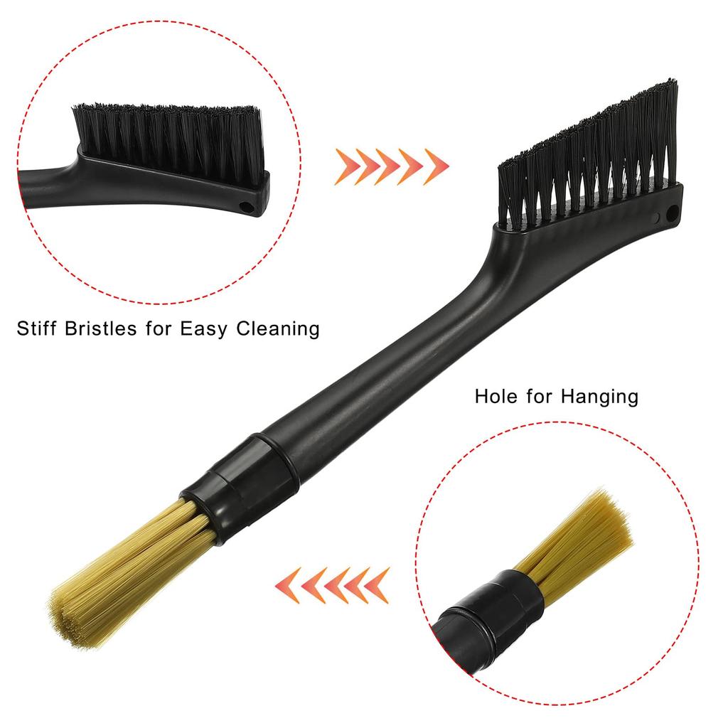 PATIKIL Coffee Espresso Brush, Double Head Coffee Grinder Brush Cleaner, Coffee Cleaning Tool, Yellow