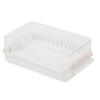 Butter Dish with Lid Covered Enamel Keeper Beech Wood Top Plastic Lid Airtight Storage Container for Cheese Tray Kitchen