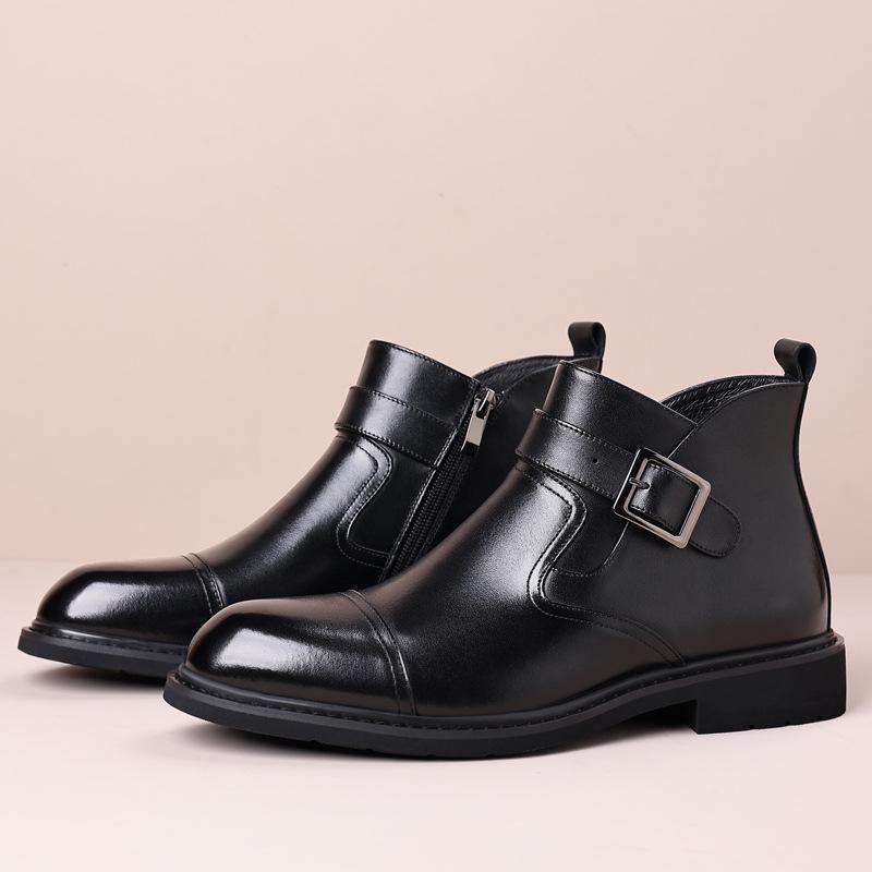 Men’s Genuine Leather Chelsea Boots - Business Formal, Retro British Style, Motorcycle Rider, Short Boots