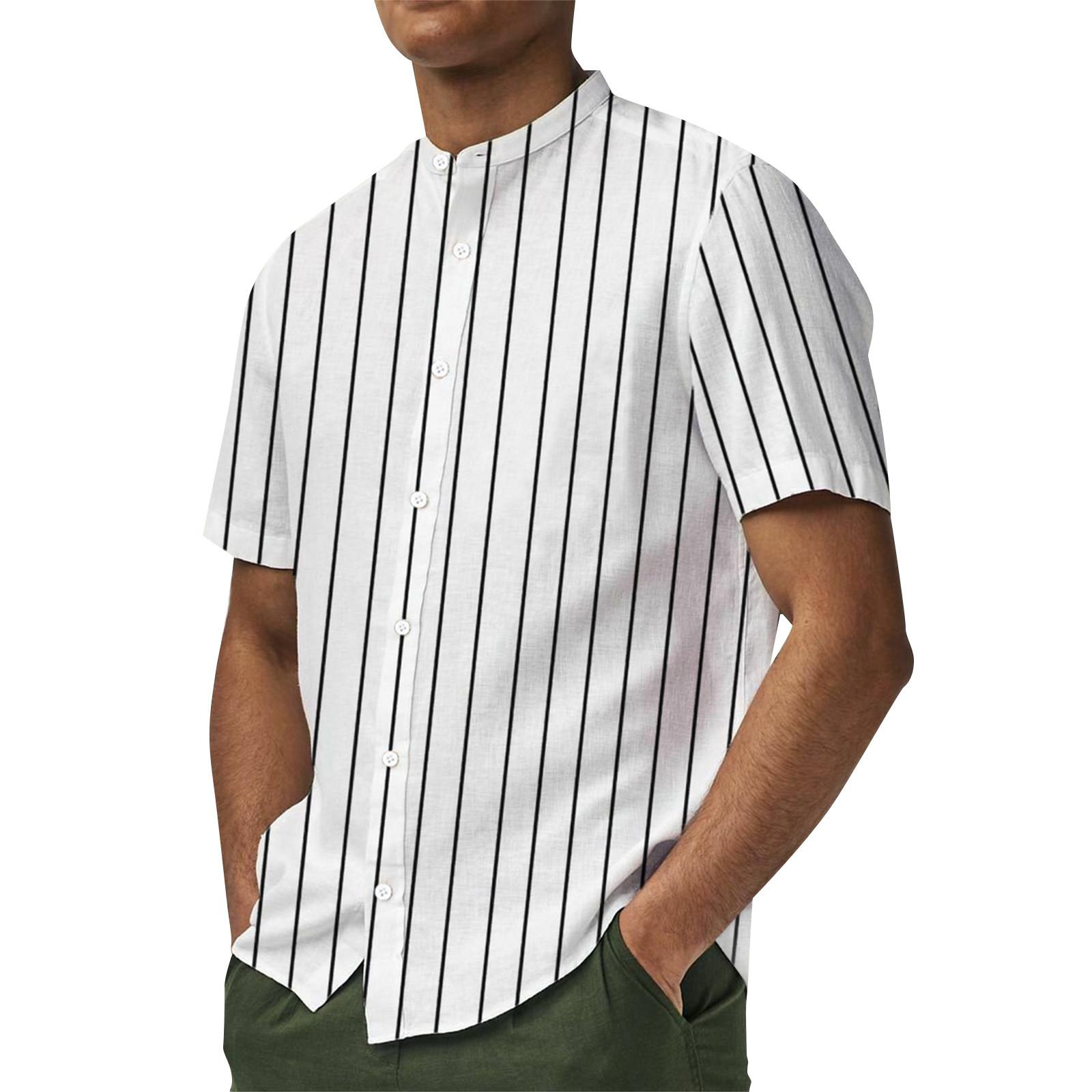 

Гавайская рубашка для мужчин, мужские винтажные рубашки для боулинга на пуговицах, летняя пляжная рубашка с коротким рукавом XL белый