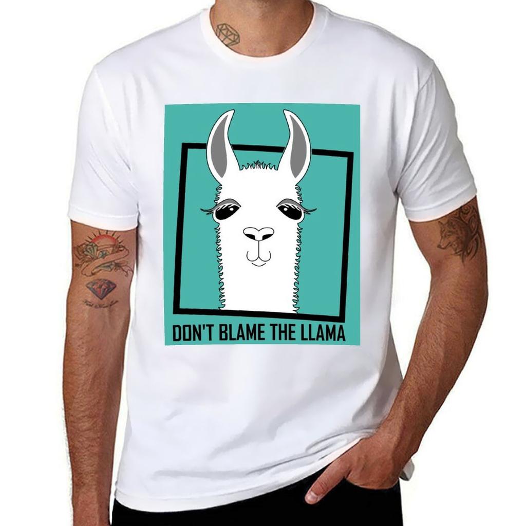 Dont Blame The Llama Tshirt Minimalist Plain Crew Neck Tshirt