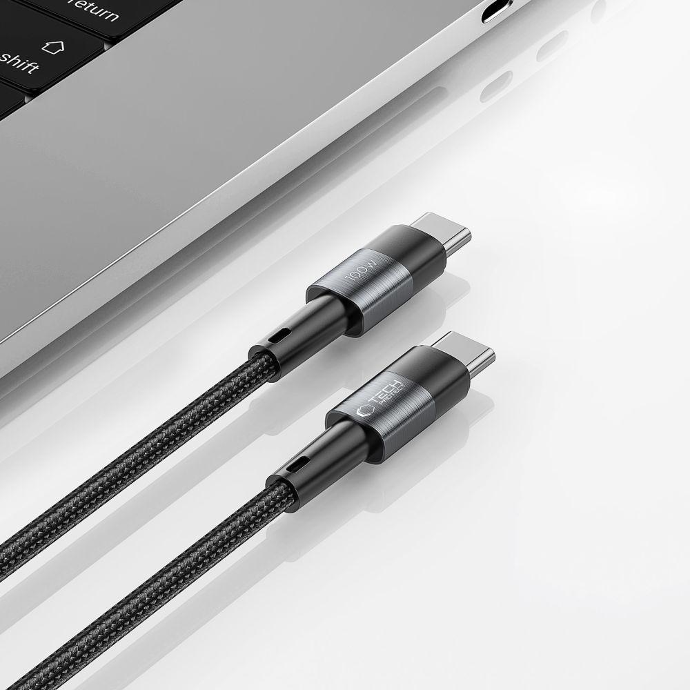 Kabel przewód USB-C UltraBoost PD 100W 5A 0.25m - szary