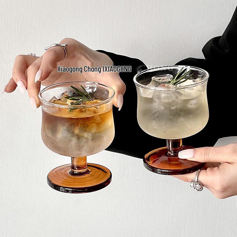 ZISIZ Vintage Low-Foot Glass Cup