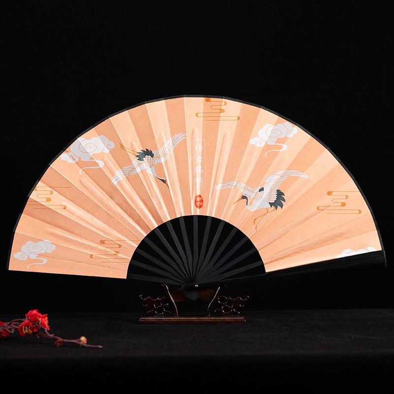 Magpie Hand Held Fan Chinese Folding Silk Fans Sexy Lace Retro Decorative Fan Hanfu Cheongsam Cosplay Japanese Home Decoration