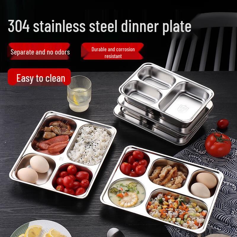 Unterteilter Speiseteller aus Edelstahl 304