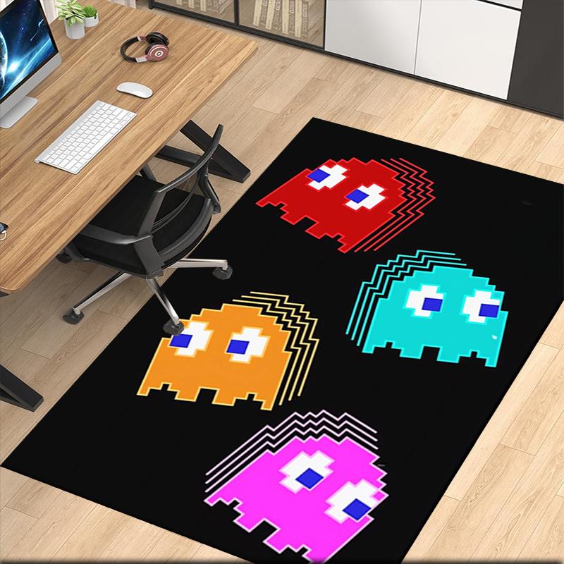Pac-Man Printed Carpet, for Office Chair Living Room Bedroom Kitchen Room Decor Gifts.