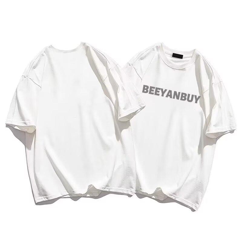Men'S Trendy Letter Round Neck Printed Short Sleeved T-Shirt For Summer Ins Loose Casual Top