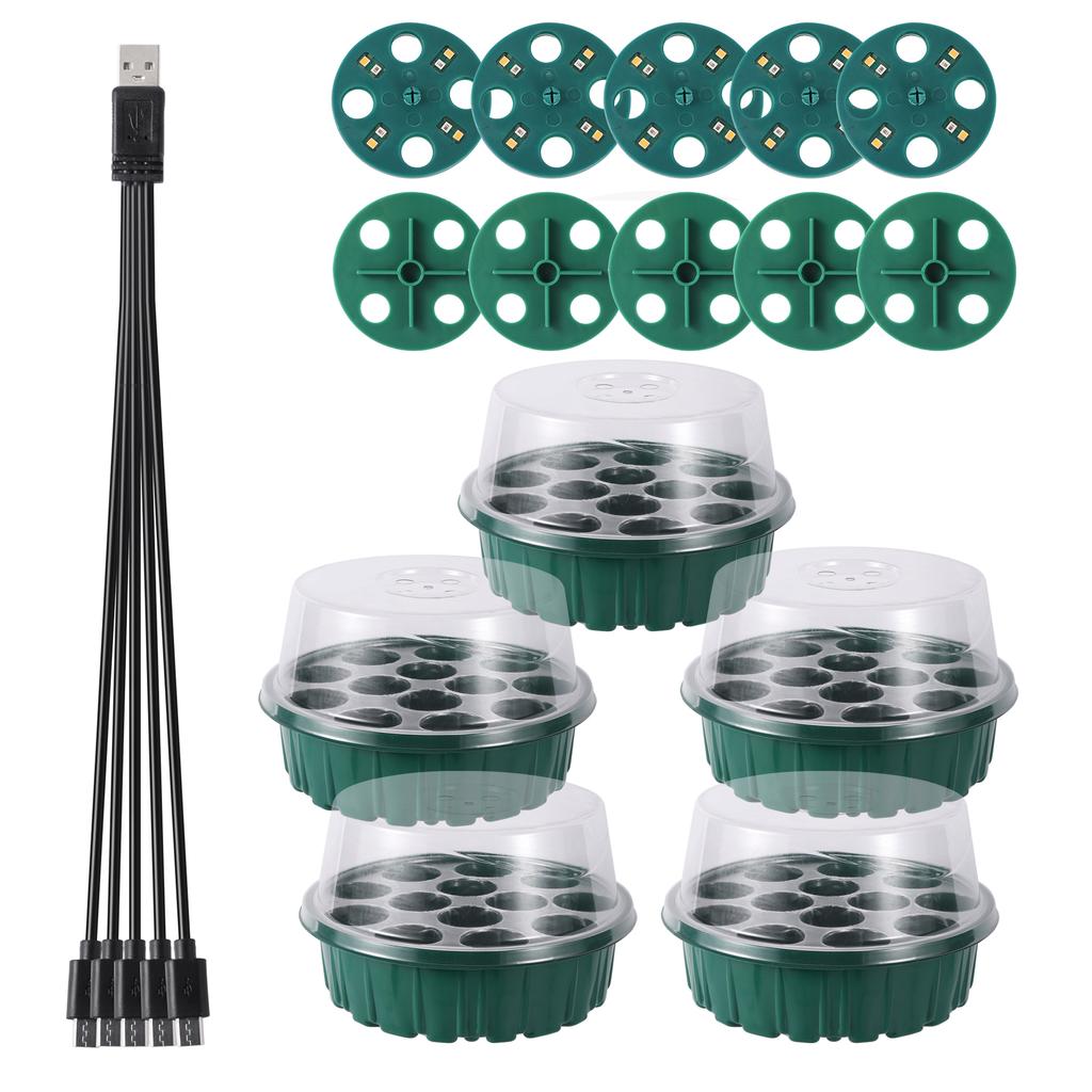 Tall Full Spectrum LED Grow Lights Seedling Tray Seed Starter Germination Box Greenhouse Indoor Garden Growing Pot 6/12/13 Cells