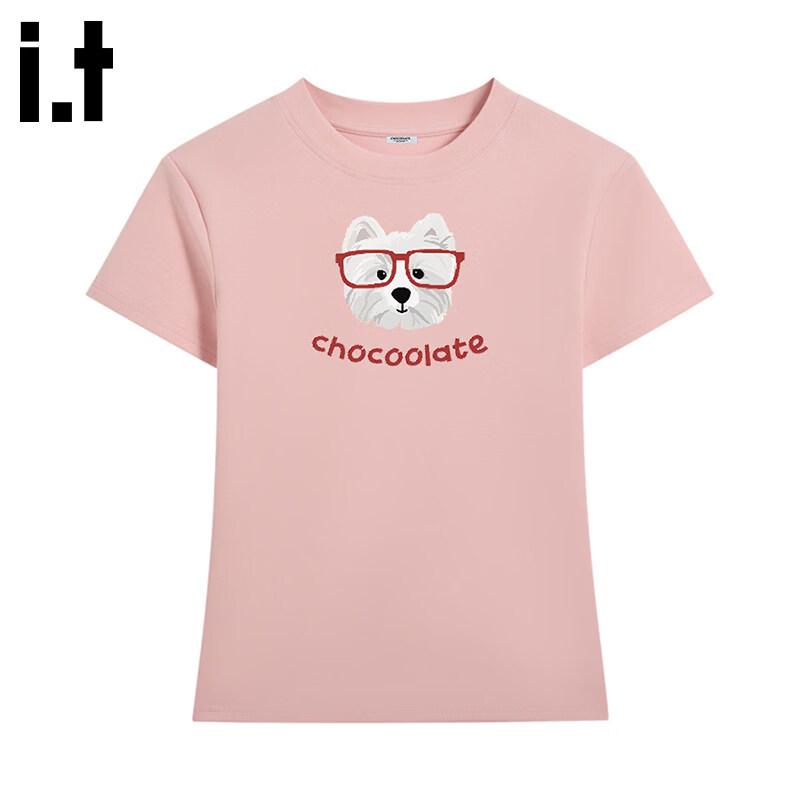 CHOCOOLATEit Damen Trendiges T-Shirt mit Print, figurbetont