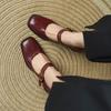 Krazing Pot Sheepskin Fashion Summer Spring Autumn Thick High Heels Metal Buckle Women  European Design Square Toe Pumps