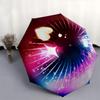 Eyes Automatic Folding Umbrella  8 Ribs, Durable Iron Frame, Bright Color Pattern Compact Travel Umbrella, Suitable for Outdoor, Beach and D