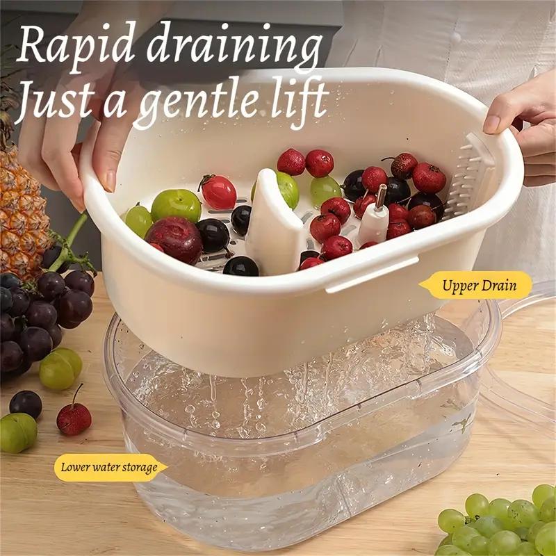 Multifunctional Large Capacity Hand-cranked Fruit and Vegetable Washer Kitchen Vegetable Fruit and Vegetable Household Fruit Artifact