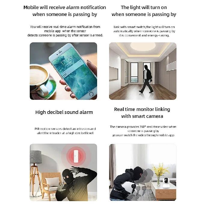 Tuya WiFi Zigbee PIR Motion Sensor Smart Home Human Body Infrared Detector Security Smart Life Works With Alexa Google Home