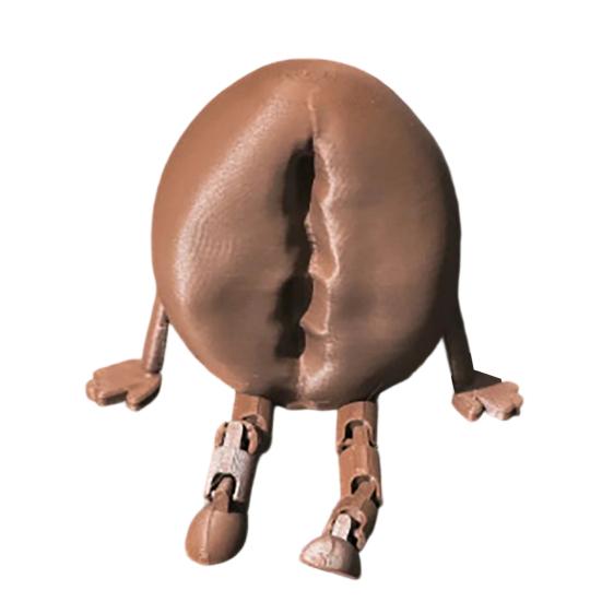 Coffee Bean Figurines with Articulated Legs, 3D Printed Desk Shelf Sitter Statues, Movable Joints Coffee Bean Fidgety Toy for Home кофейный