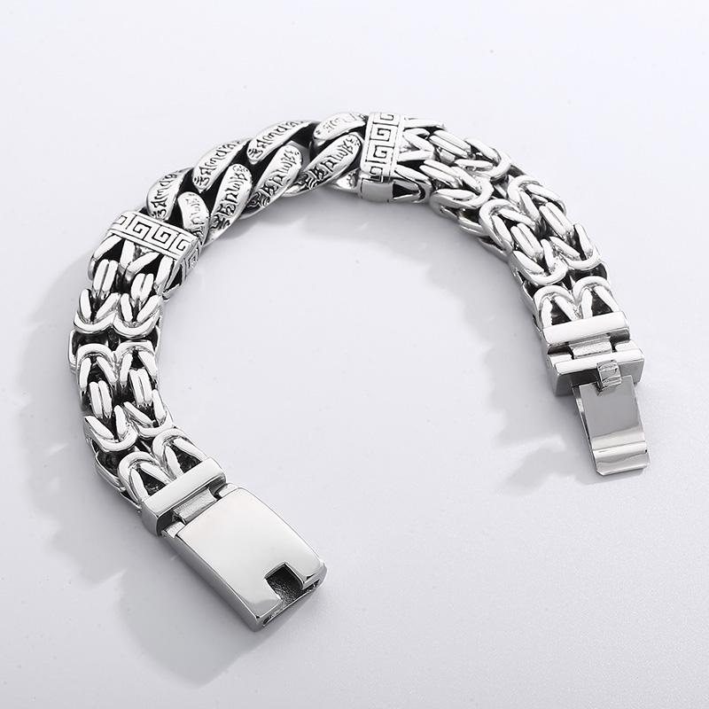 16MM Vantage Stainless Steel Heavy Men's Bracelet Punk Cast Double Row Chain Bracelet Male Hand Jewelry Armband Boyfriend Gift