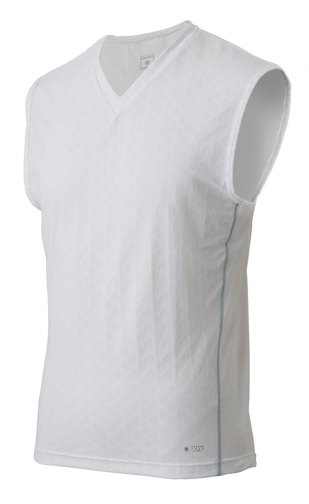 Freeze Tech Ice Strike Sleeveless V-Neck Shirt (XL) White (Performance Line)
