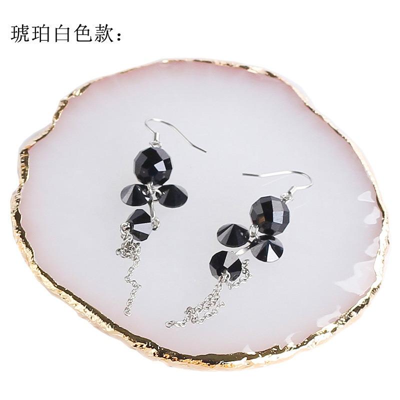 Creative jewelry display tray - gold-edged agate storage dish - necklace display tray Opp bag белый