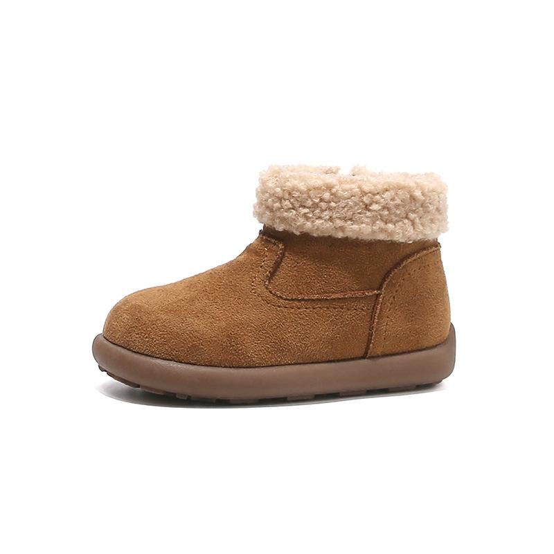 

Winter Fleece-Lined Warm Baby Girls Cotton Boots Soft Sole Anti-Slip Toddler Boys Short Boots size 25 верблюд